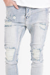 DISTRESSED WITH INSIDE DENIM